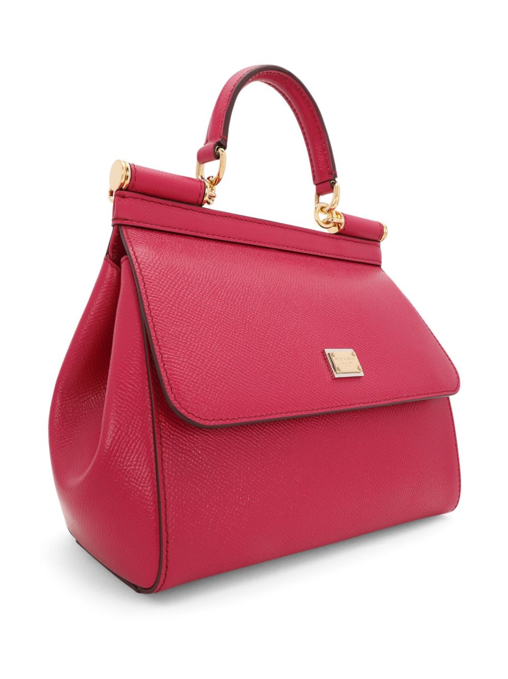 Dolce &amp; Gabbana Medium Sicily Leather Handbag Fuchsia