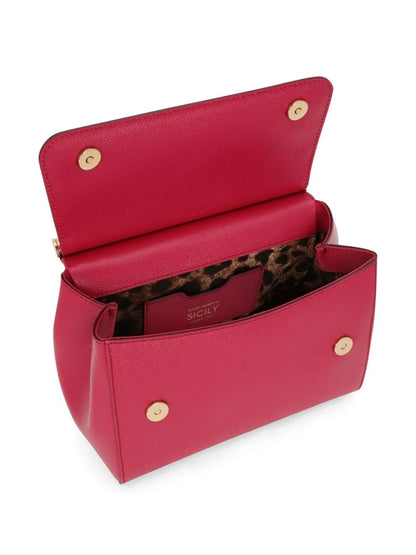 Dolce &amp; Gabbana Medium Sicily Leather Handbag Fuchsia