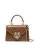 Dolce & Gabbana Devotion Small Top Handle Leather Handbag Leather Brown