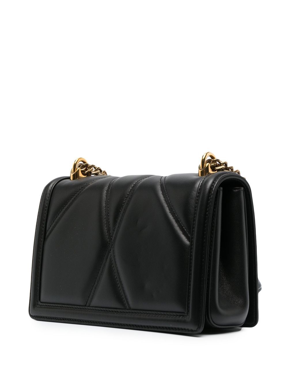 Dolce &amp; Gabbana Medium Devotion Quilted Shoulder Bag Black