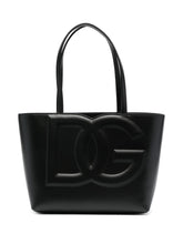 Dolce & Gabbana DG Logo Small Leather Shopping Bag Black