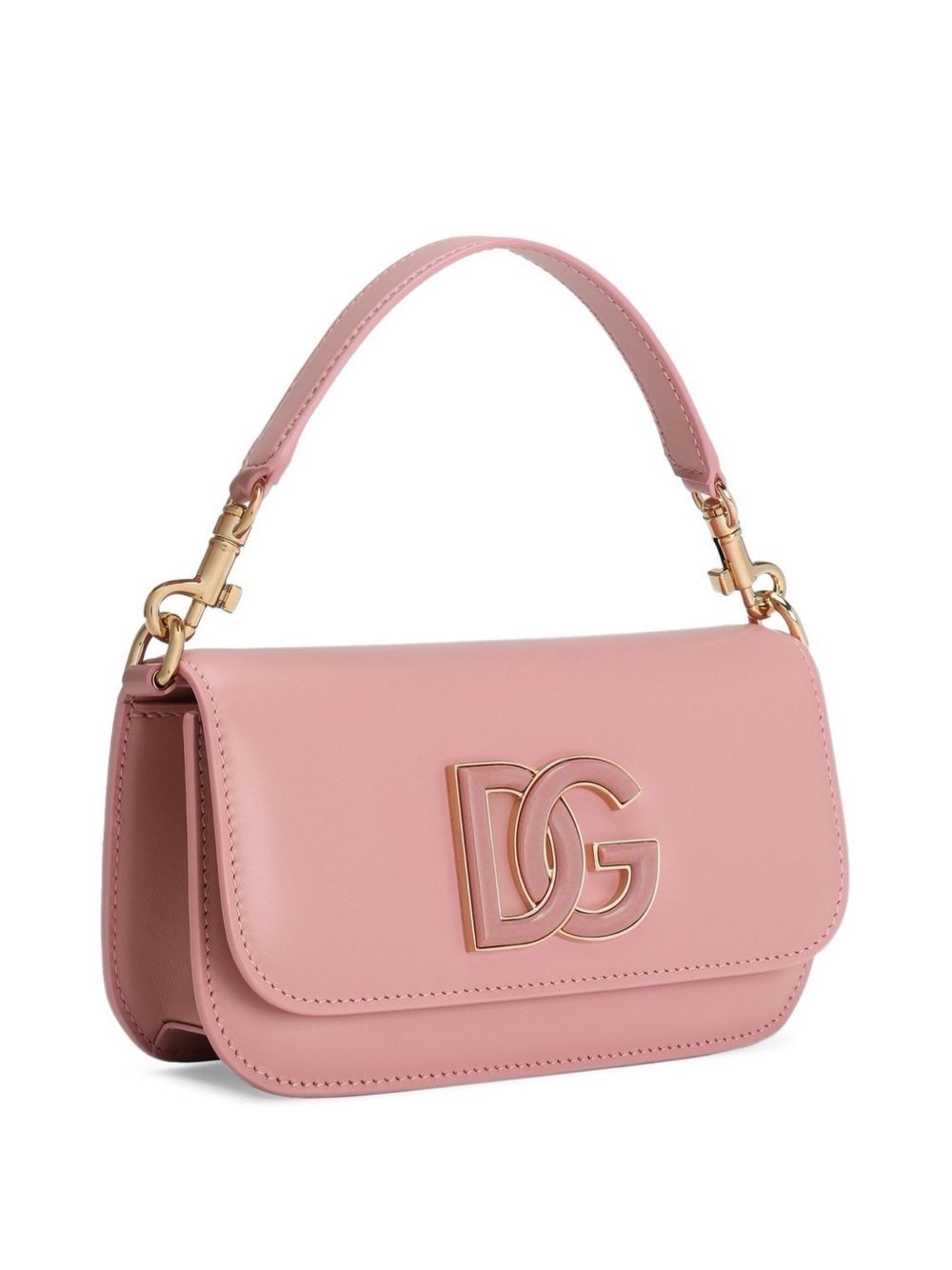 Dolce &amp; Gabbana 3.5 Pink Leather Crossbody Shoulder Bag Pink