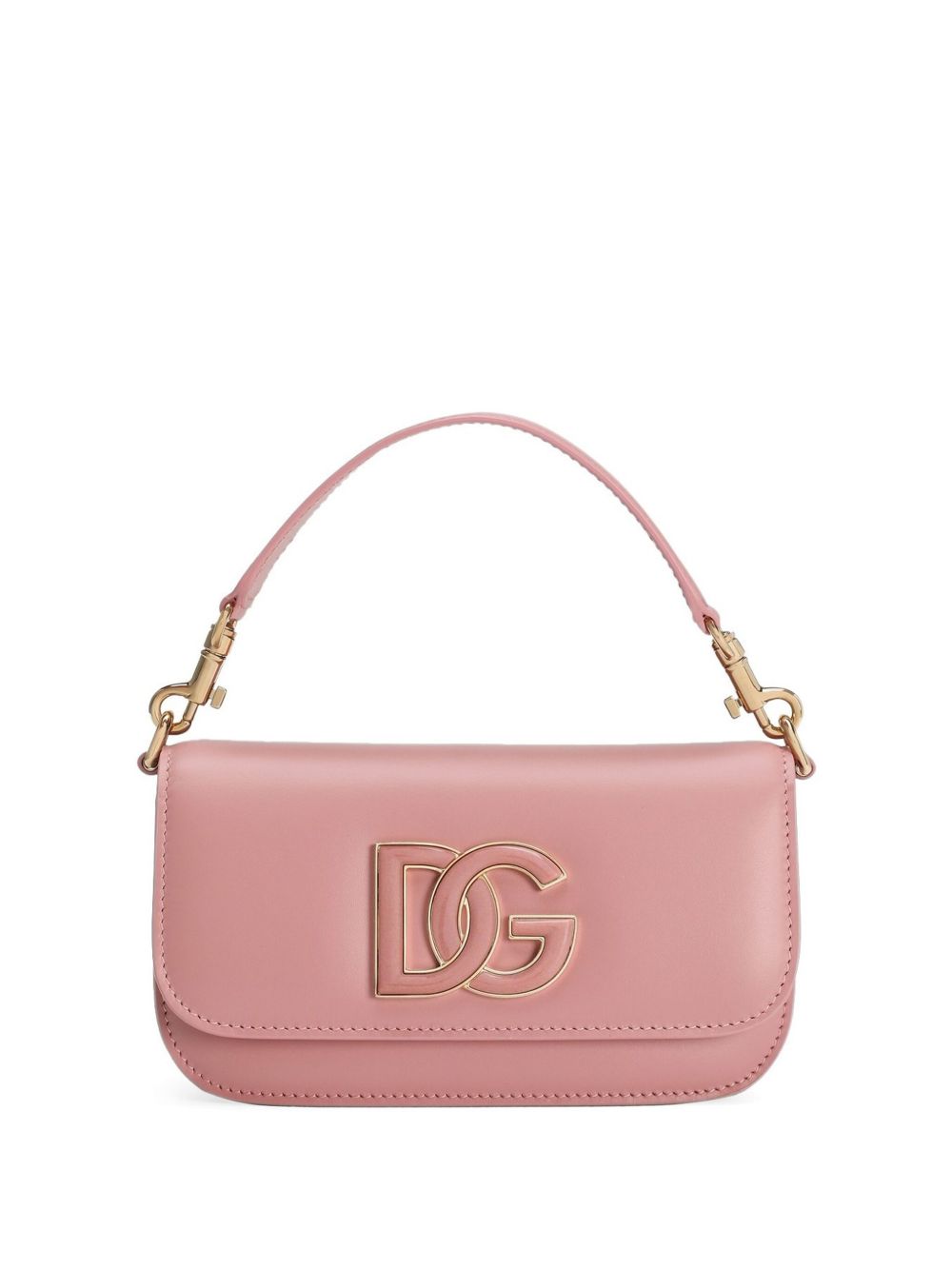 Dolce &amp; Gabbana 3.5 Pink Leather Crossbody Shoulder Bag Pink