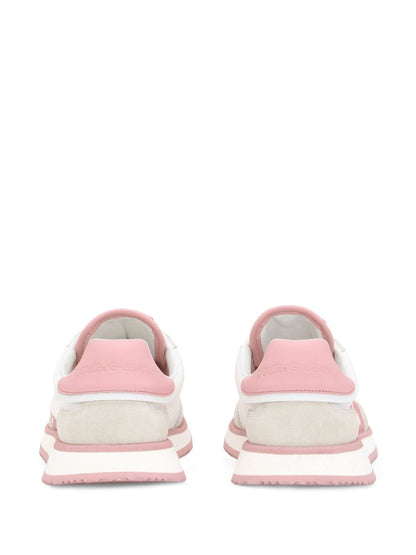 Dolce &amp; Gabbana DG Cushion suede and leather sneakers pink