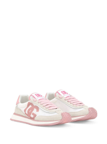 Dolce &amp; Gabbana DG Cushion suede and leather sneakers pink