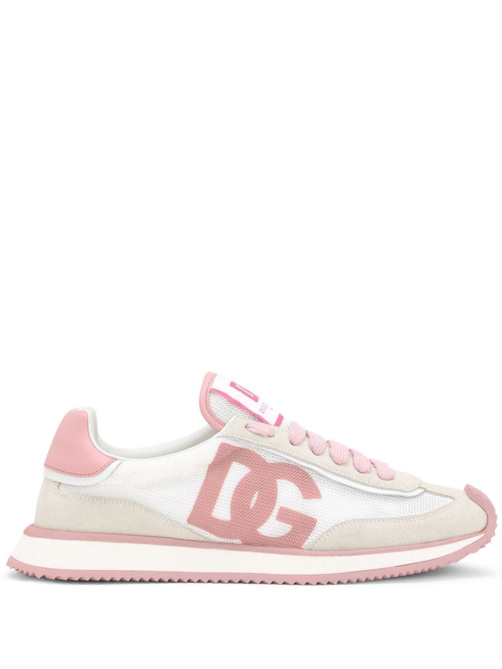 Dolce &amp; Gabbana DG Cushion suede and leather sneakers pink