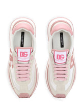 Dolce & Gabbana DG Cushion suede and leather sneakers pink