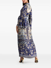 Alice + Olivia Floral Print Bell-Sleeve Shirt Dress Purple