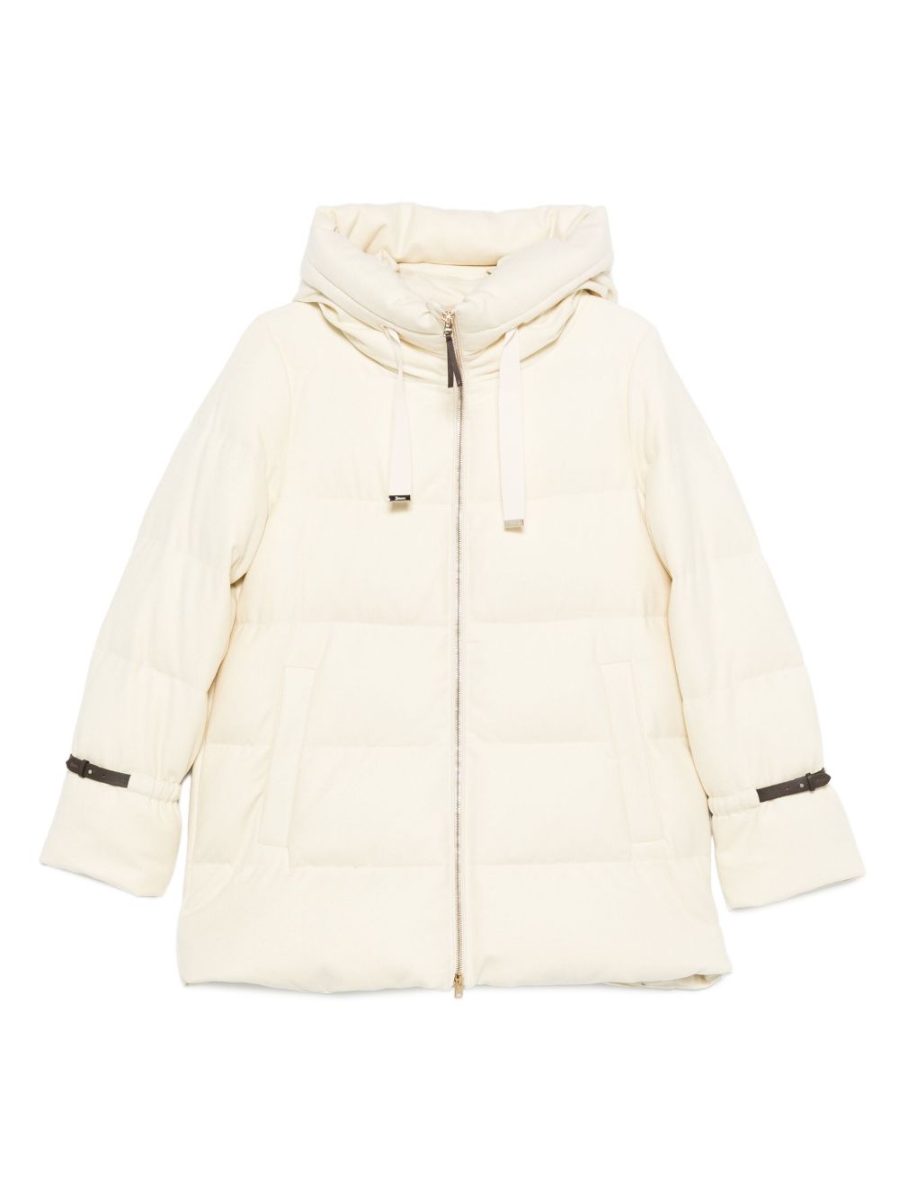 Herno Quilted Hooded Wool Down Jacket White White