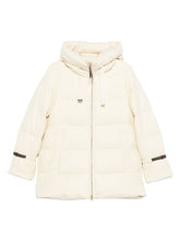 Herno Quilted Hooded Wool Down Jacket White White