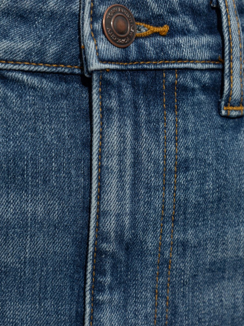 Tory Burch Indigo Blue Cropped Denim Jeans Blue