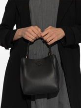 Tory Burch McGraw Small Grained Leather Bucket Bag Black