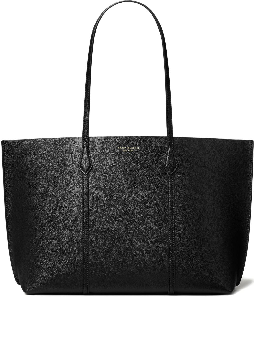 Tory Burch Perry Structured Leather Tote Bag Black