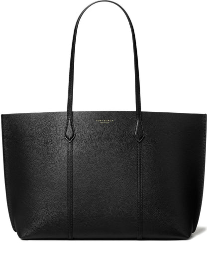 Tory Burch Perry Structured Leather Tote Bag Black