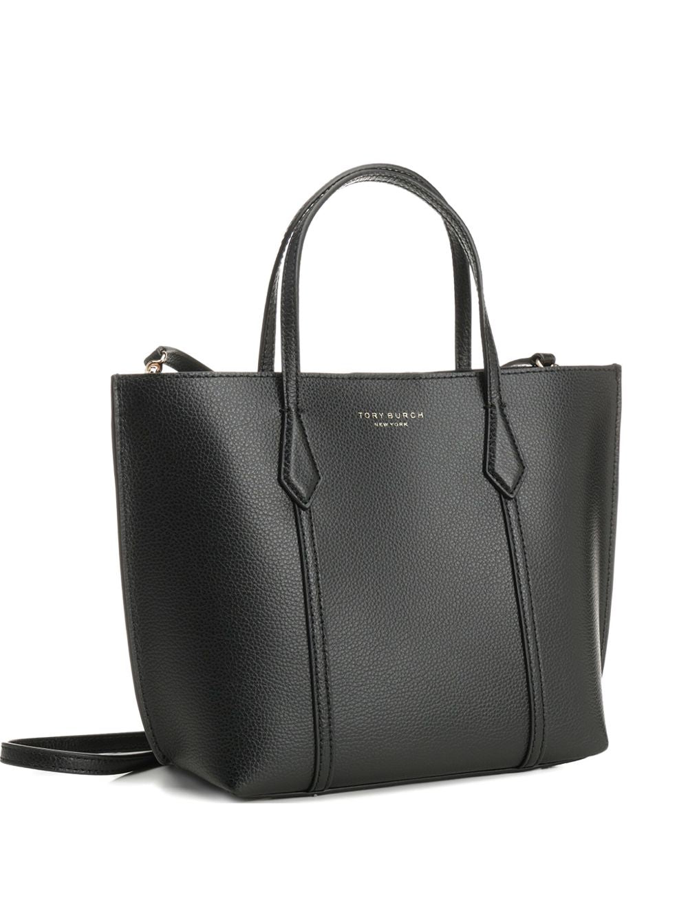 Tory Burch Shopping Perry Small Calf Leather Tote Bag Black