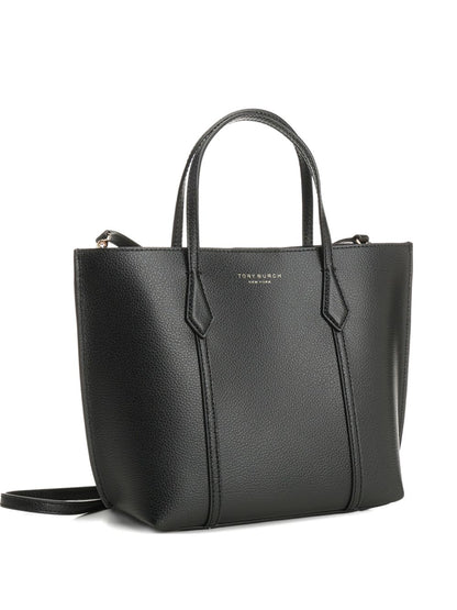 Tory Burch Shopping Perry Small Calf Leather Tote Bag Black