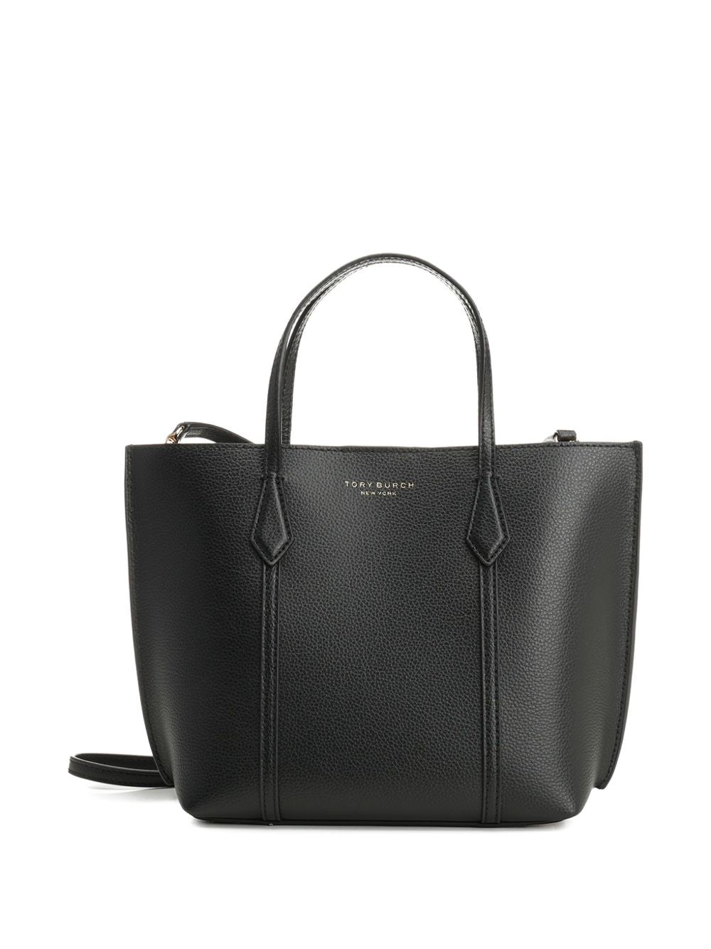 Tory Burch Shopping Perry Small Calf Leather Tote Bag Black