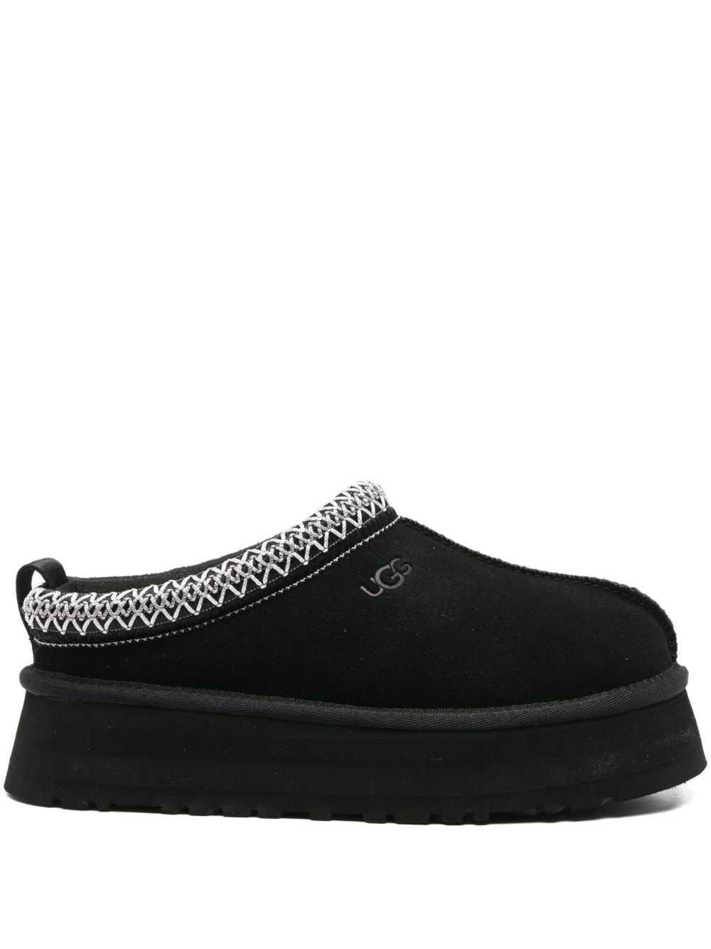 Ugg Australia Tazz II Black Leather and Textile Platform Sandals Black