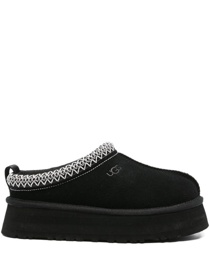 Ugg Australia Tazz II Black Leather and Textile Platform Sandals Black