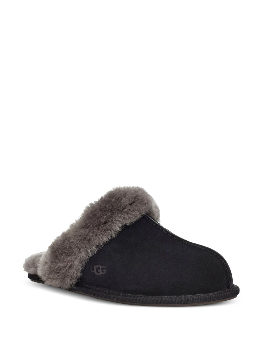 Ugg Australia Scuffette II Suede and Shearling Slip-On Sandals Black Black