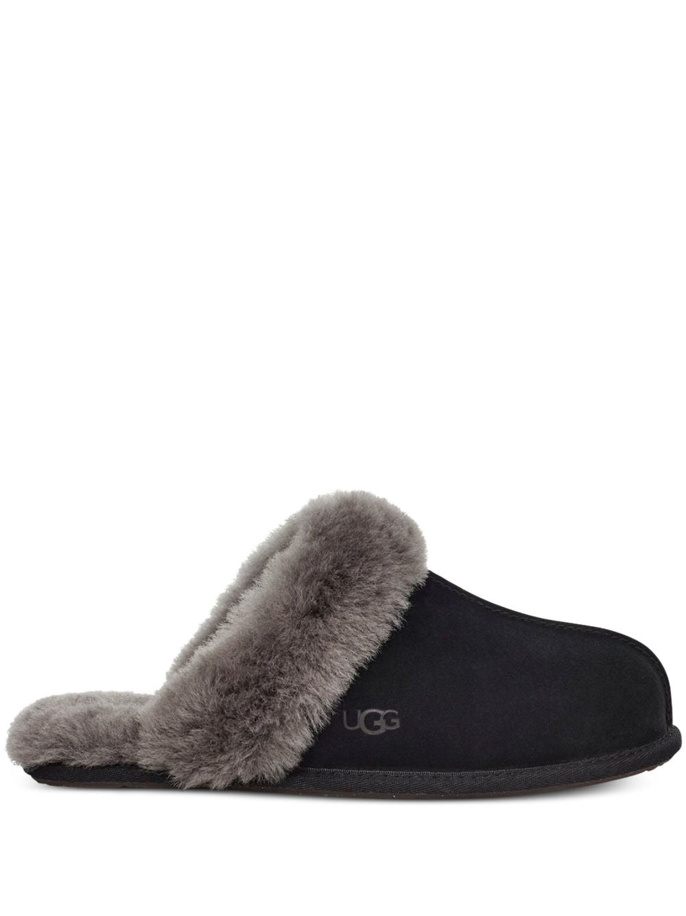 Ugg Australia Scuffette II Suede and Shearling Slip-On Sandals Black Black