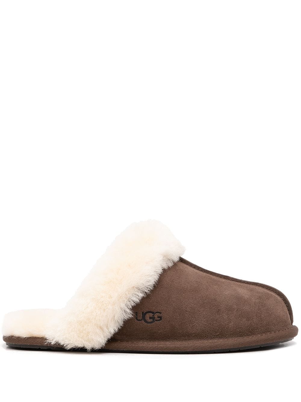 Ugg Australia Scuffette II Shearling Trim Brown Slippers Brown