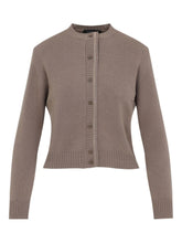 Fabiana Filippi Ribbed Wool Blend Embellished Jacket Brown
