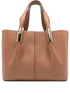 Elisabetta Franchi Medium Leather Brown Tote Bag with Logo Details Leather Brown