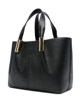Elisabetta Franchi Leather Shopper Tote Bag Black