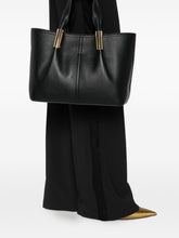 Elisabetta Franchi Leather Shopper Tote Bag Black