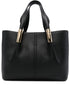 Elisabetta Franchi Leather Shopper Tote Bag Black