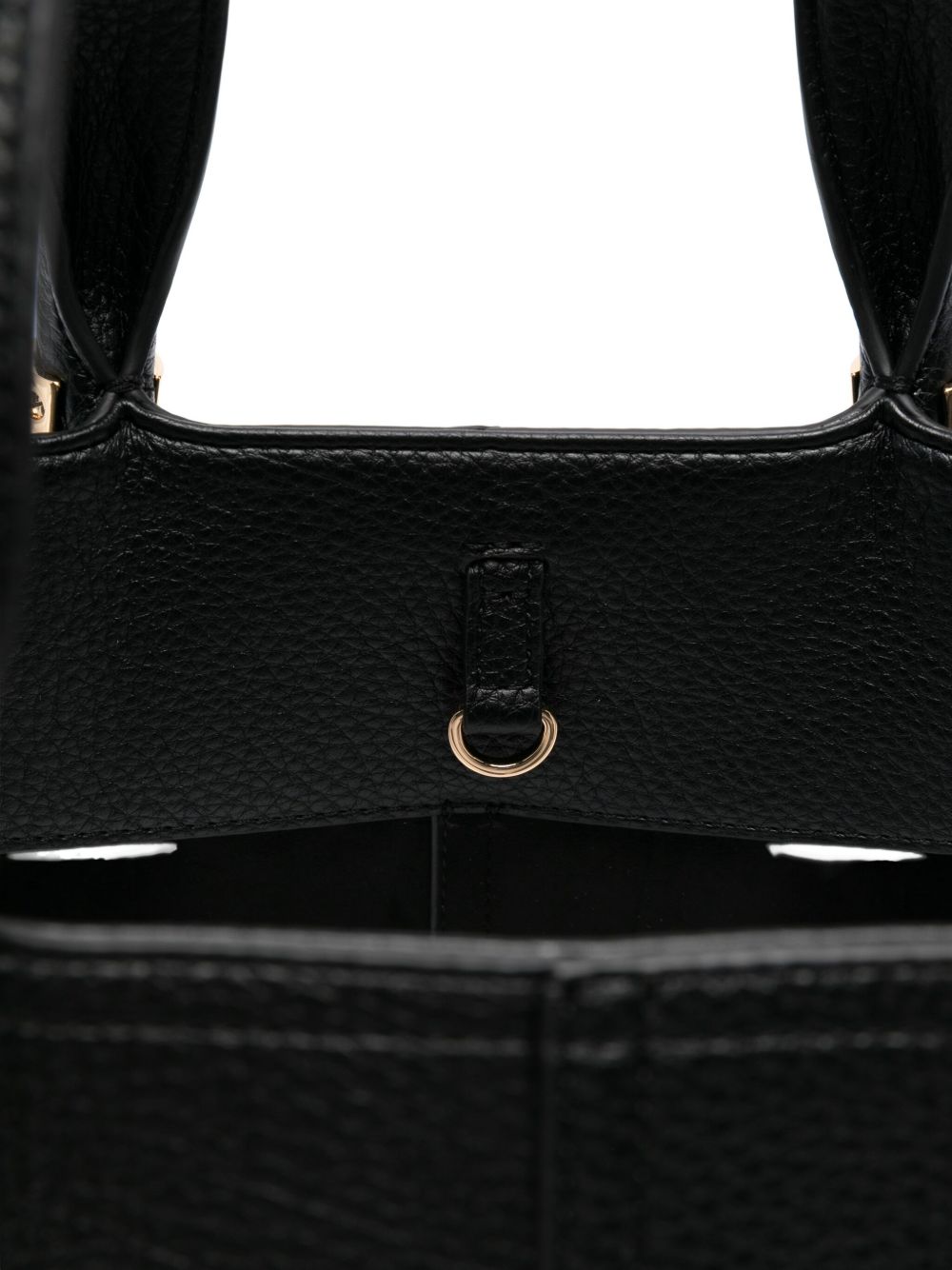 Elisabetta Franchi Leather Shopper Tote Bag Black