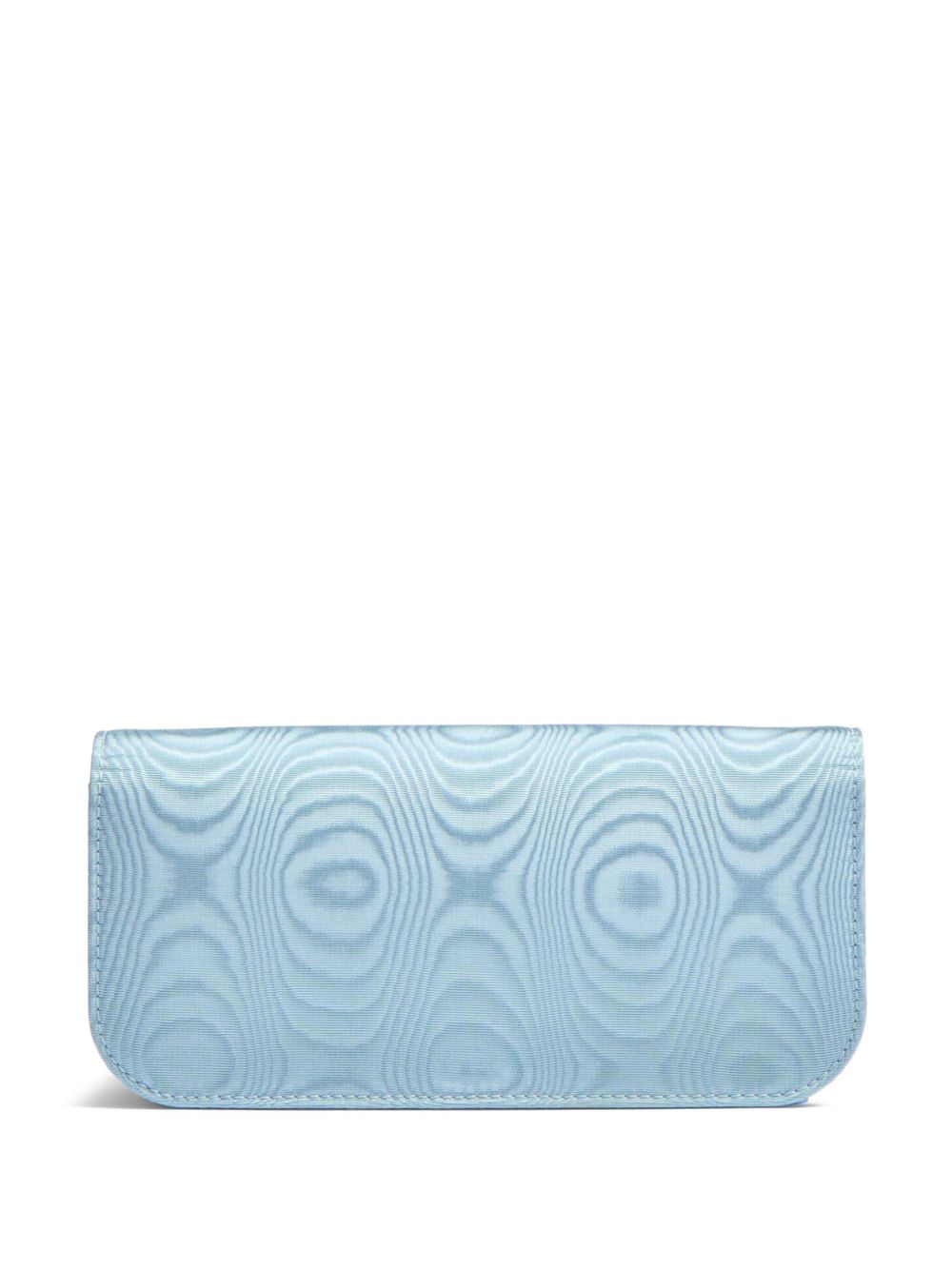 Valentino Garavani Locò Moiré Fabric Clutch with Jewel Logo Clear Blue