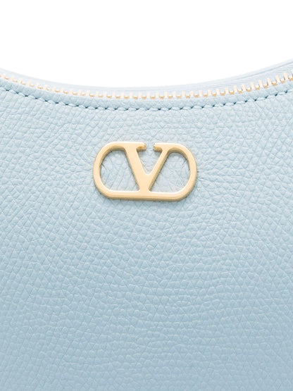 Valentino Garavani VLogo Signature Clear Blue Calf Leather Mini Hobo Bag Clear Blue