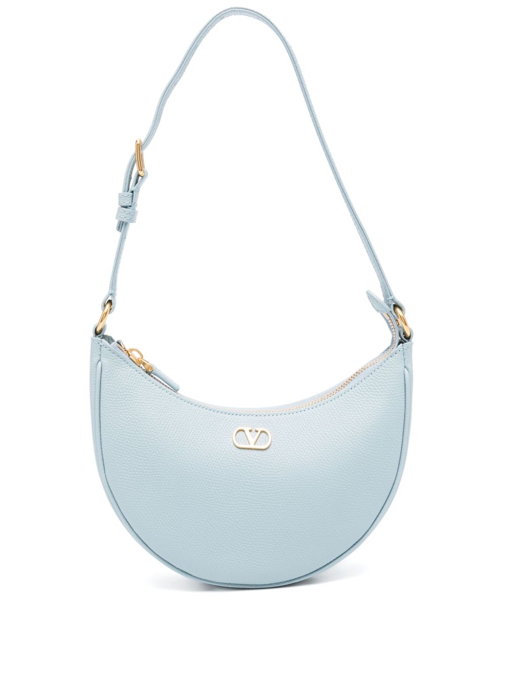Valentino Garavani VLogo Signature Clear Blue Calf Leather Mini Hobo Bag Clear Blue