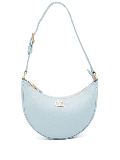 Valentino Garavani VLogo Signature Clear Blue Calf Leather Mini Hobo Bag Clear Blue