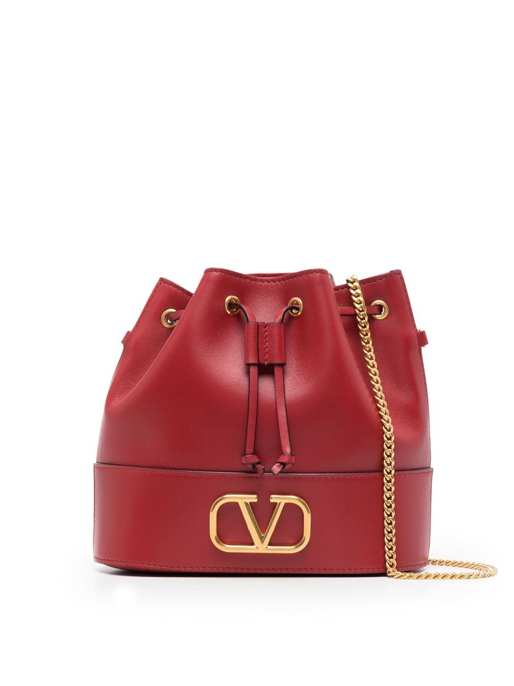 Valentino Garavani VLogo Signature Leather Mini Clutch Bag Red red