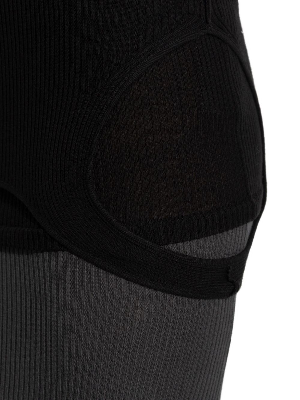 Balenciaga Sleeveless Ribbed Layered Maxi Dress Black