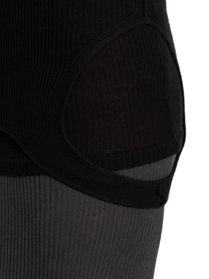 Balenciaga Sleeveless Ribbed Layered Maxi Dress Black