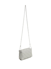 Tory Burch Fleming Diamond-Quilted Nappa Leather Crossbody Bag Light Grey
