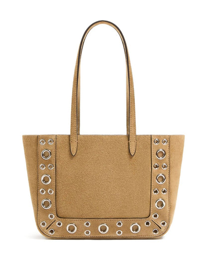 Valentino Garavani Nellcôte Mini Suede Shopping Bag Sand Beige