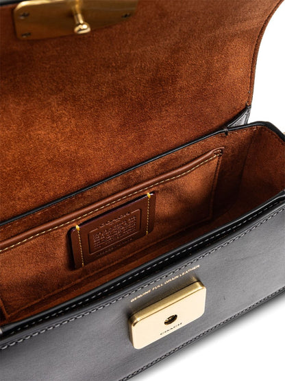 Coach Sage Leather Shoulder Bag Black