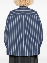 Brunello Cucinelli Striped Cotton and Silk Long-Sleeve Shirt Blue blue
