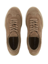 Emporio Armani Low-Top Suede Sneakers in Brown Brown