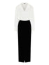 Emporio Armani Bicolor Velvet Long Dress with Rope Detail Black