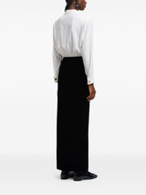 Emporio Armani Bicolor Velvet Long Dress with Rope Detail Black