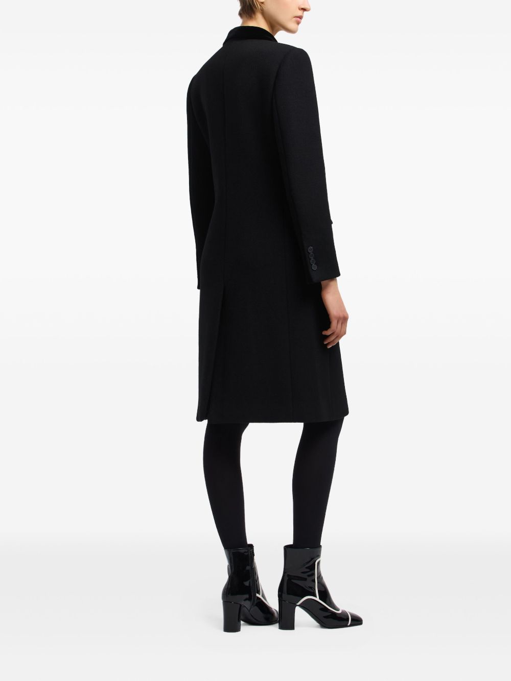 Emporio Armani Single-Breasted Wool Coat Black black