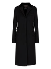 Emporio Armani Single-Breasted Wool Coat Black black