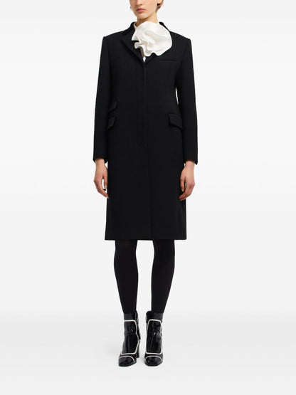 Emporio Armani Single-Breasted Wool Coat Black black