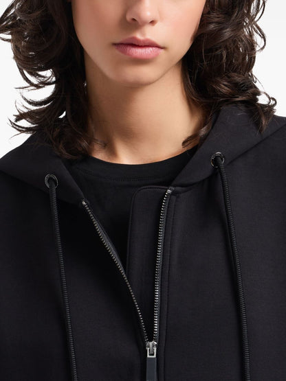Emporio Armani Quilted Cotton Hooded Blouson Jacket Black